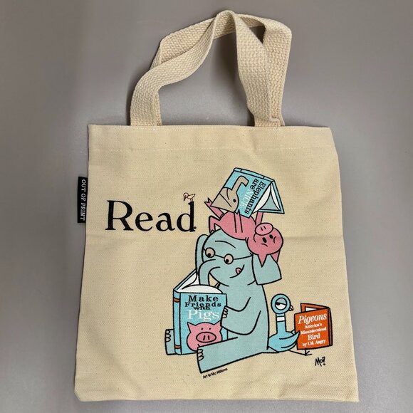 Out of Print Elephant & Piggie small canvas tote bag - Picture 1 of 3